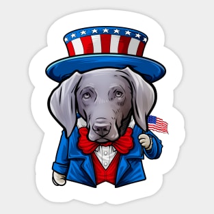 Fourth of July Weimaraner Sticker